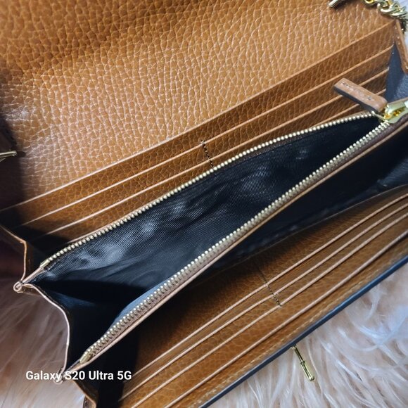 GUCCI JACKIE 1961 GG Denim Leather Chain Wallet - Picture 3 of 6